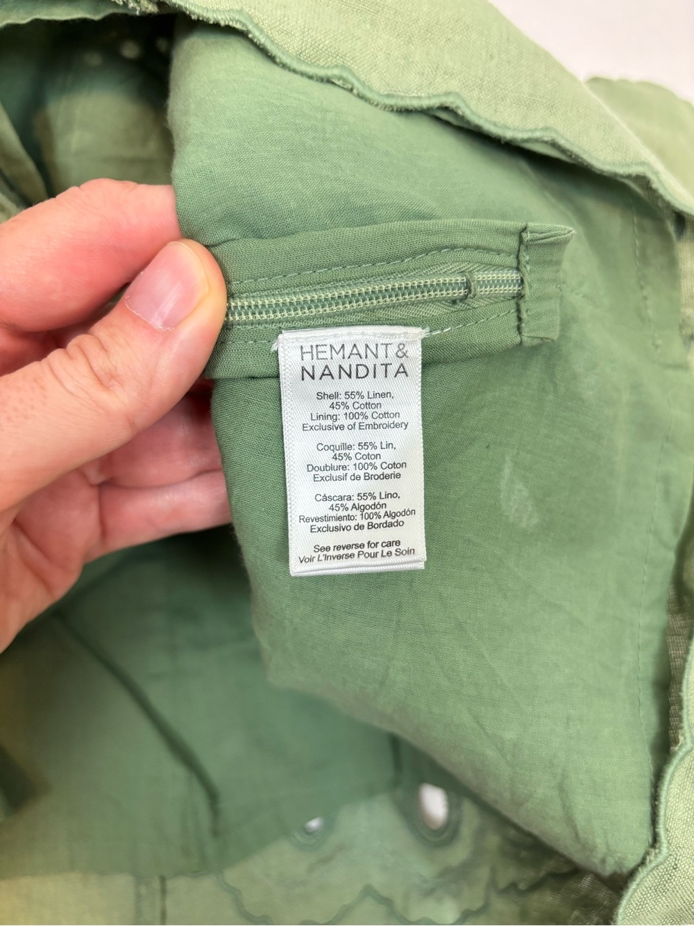 HEMANT AND NANDITA Strapless Top in Green Size S - Picture 11 of 14
